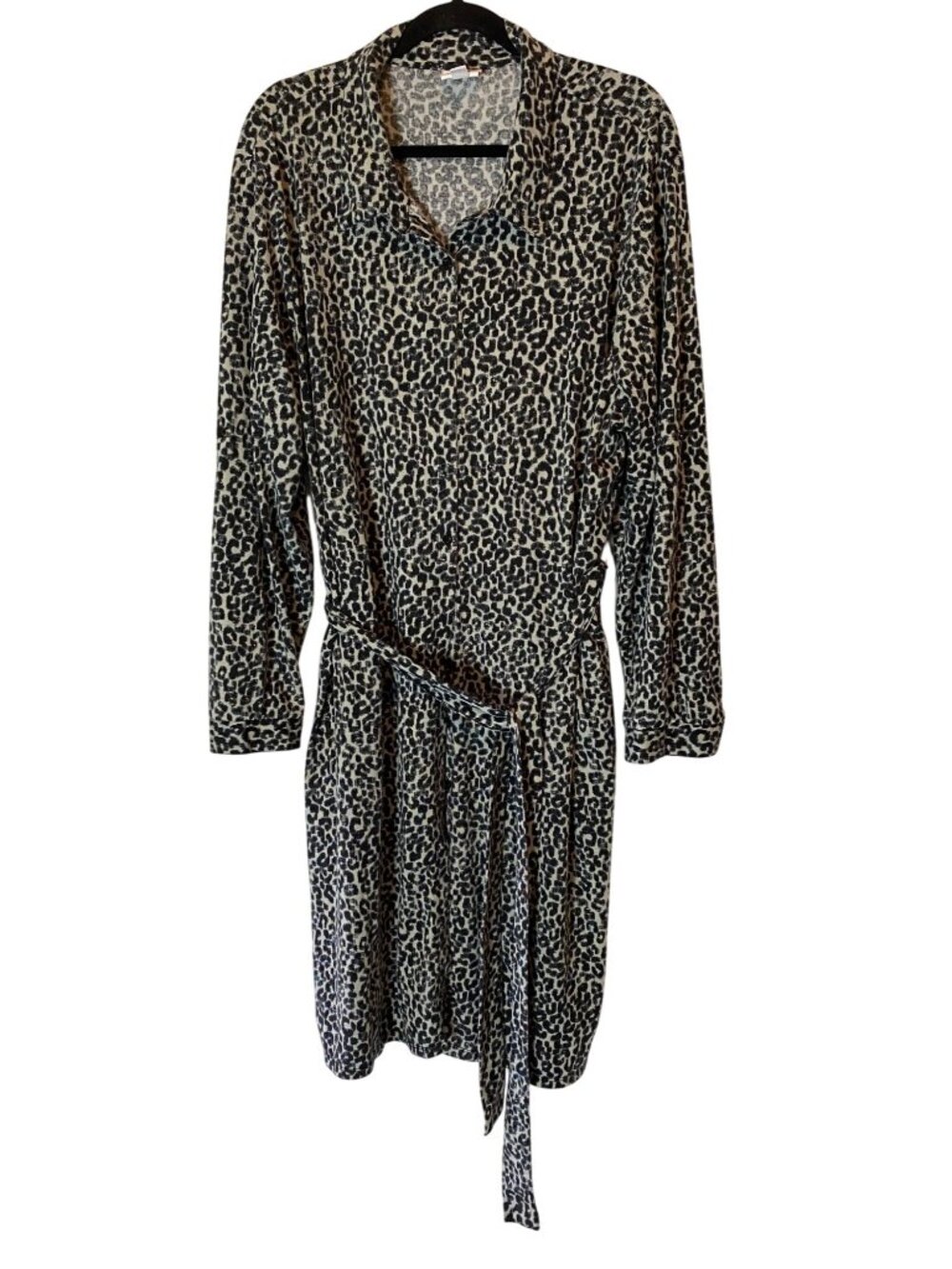 LuLaRoe Leopard Print Shirt Dress with Pockets Belt 3XL